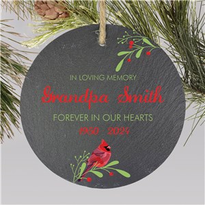 Custom Slate In Loving Memory Ornament