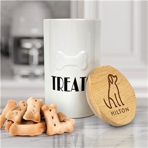 Engraved Pet Icon Dog Bone Treat Jar L17127335