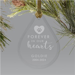 Personalized Forever In Our Hearts Tear Drop Ornament L17144111