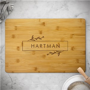 Engraved Framed Family Name Bamboo Cutting Board L17959438