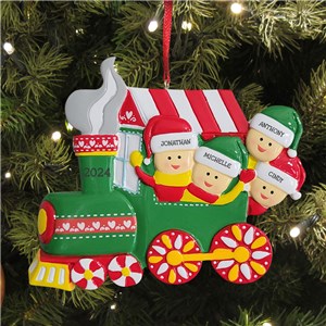 Personalized Family Train Christmas Ornament 