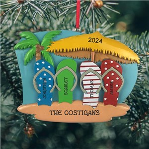 Personalized Flip Flop Family Ornament