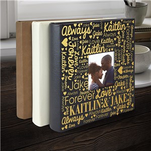 Engraved Couples Word Art Leatherette Photo Album L19050407X