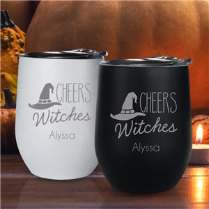 Engraved Cheers Witches Insulated Stemless Wine Tumbler