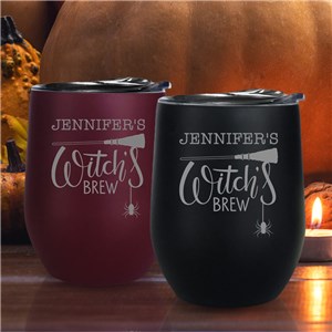 Engraved Witch's Brew Insulated Stemless Halloween Wine Tumbler