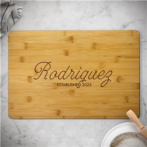 Engraved Any Family Name Bamboo Cutting Board L20110438