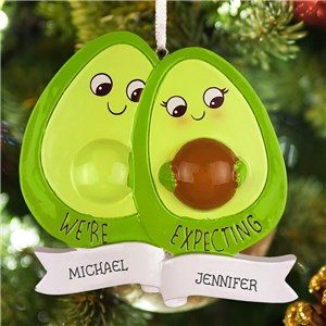 Personalized Avocado We're Expecting Ornament 