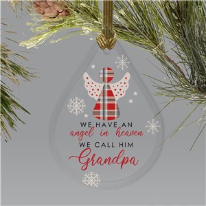 Custom We Have An Angel In Heaven Teardrop Ornament