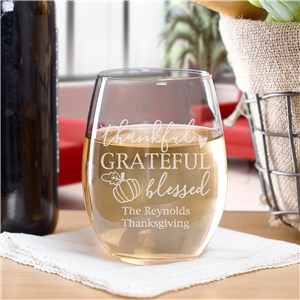 Engraved Any Message Stemless Wine Glass L1126995