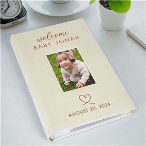 Engraved Welcome Baby Large Leatherette Photo Album L21770407L