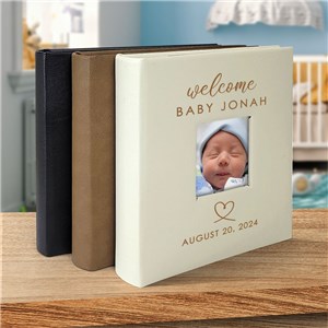 Engraved Welcome Baby Leatherette Photo Album L21770407