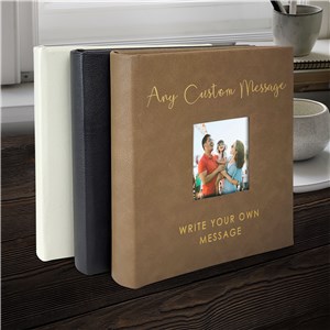 Engraved Any Custom Message Leatherette Photo Album L21771407