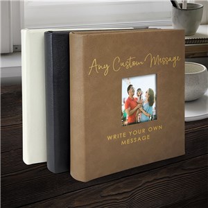 Engraved Any Custom Message Leatherette Photo Album L21771407
