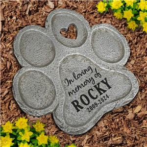 Engraved In Loving Memory Paw Print Stone L22181399X