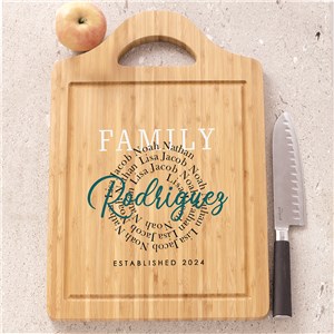 Personalized Family Spiral Word Art Cutting Board L22640169