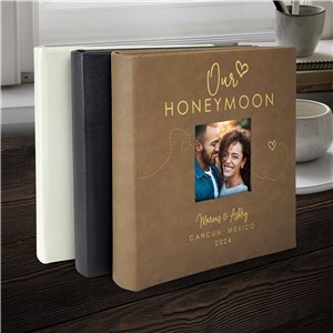 Engraved Our Honeymoon Leatherette Photo Album L22711407X