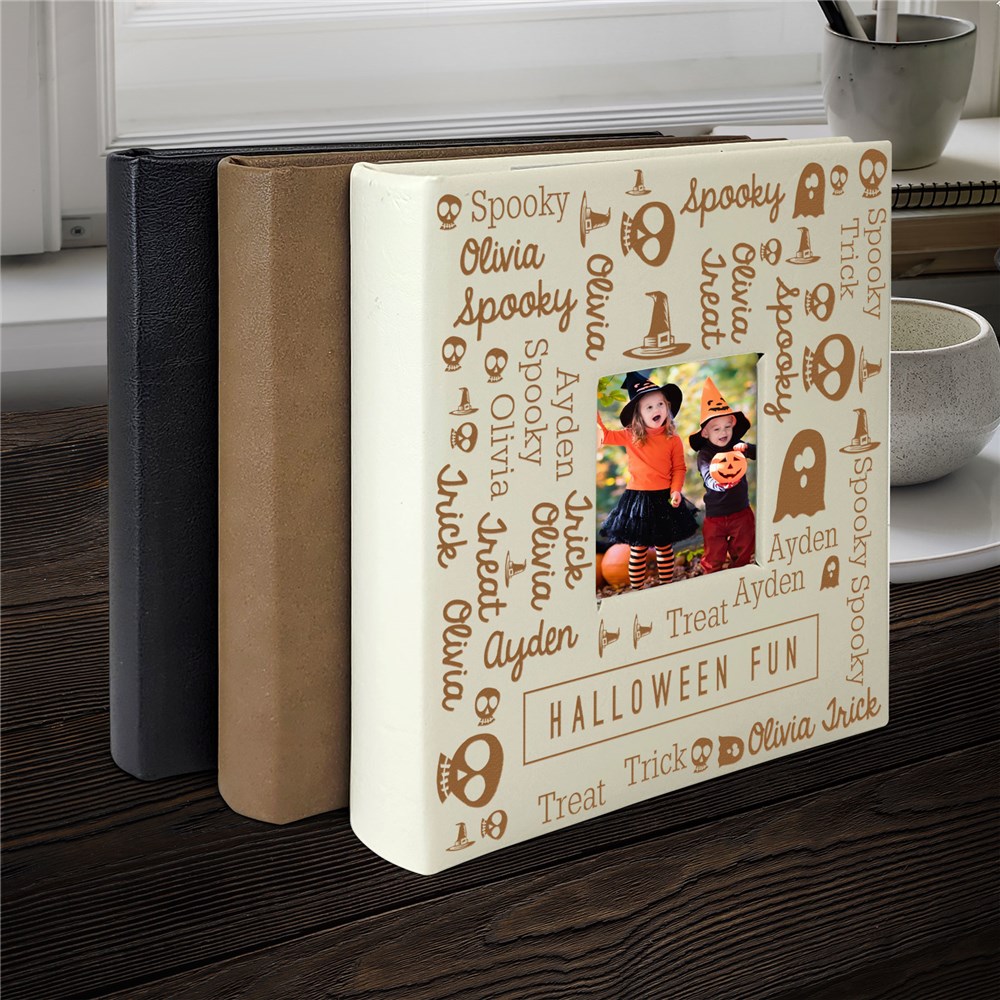 Engraved Halloween Word Art Leatherette Photo Album L22765407X