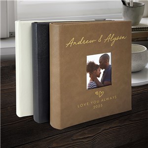 Engraved Hand Drawn Hearts Leatherette Photo Album  L23158407X