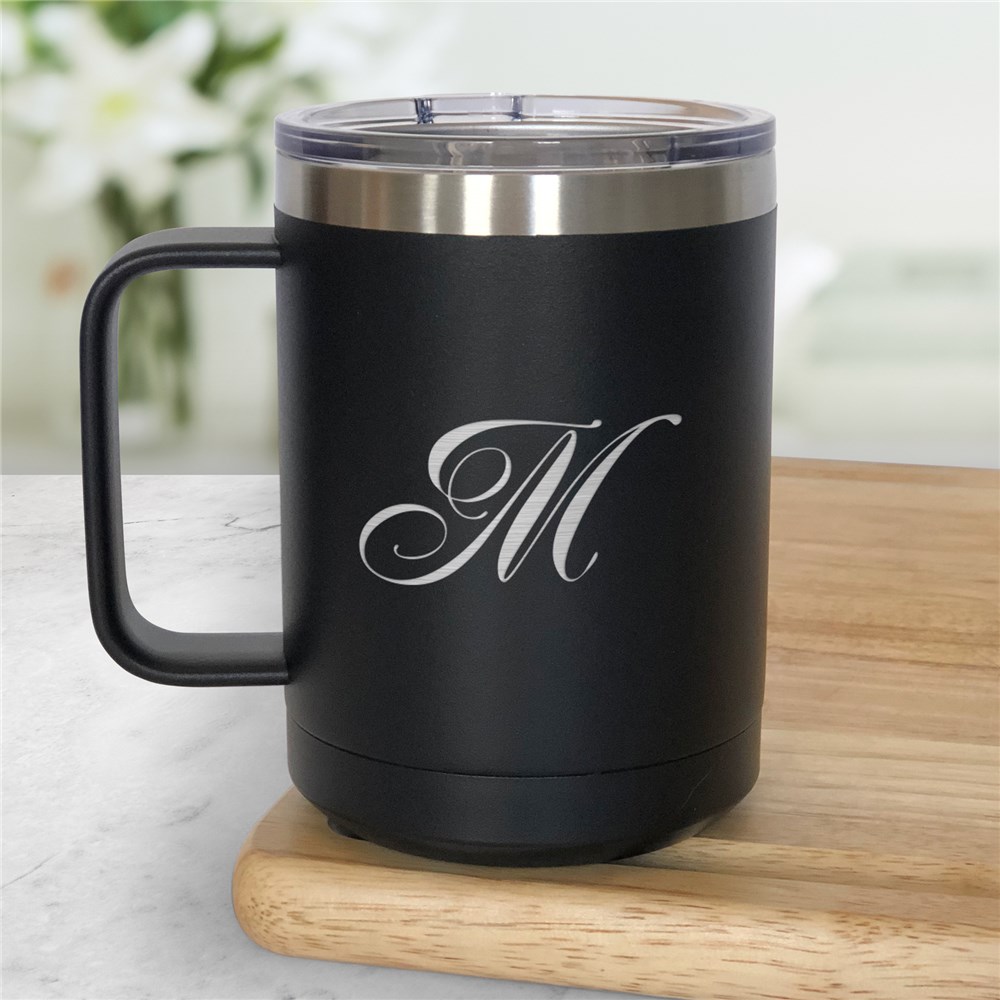 Insulated Stainless Steel Mug Engraved with Initial
