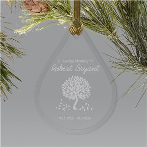 Personalized In Loving Memory Ornament | Tear Drop Glass | Memorial Ornaments