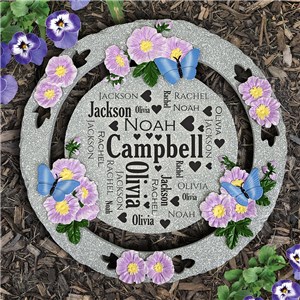 Engraved Family Word Art Butterfly Garden Stone L8175431