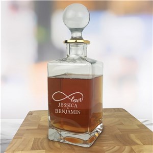 Engraved Infinity Love Gold Rim Decanter