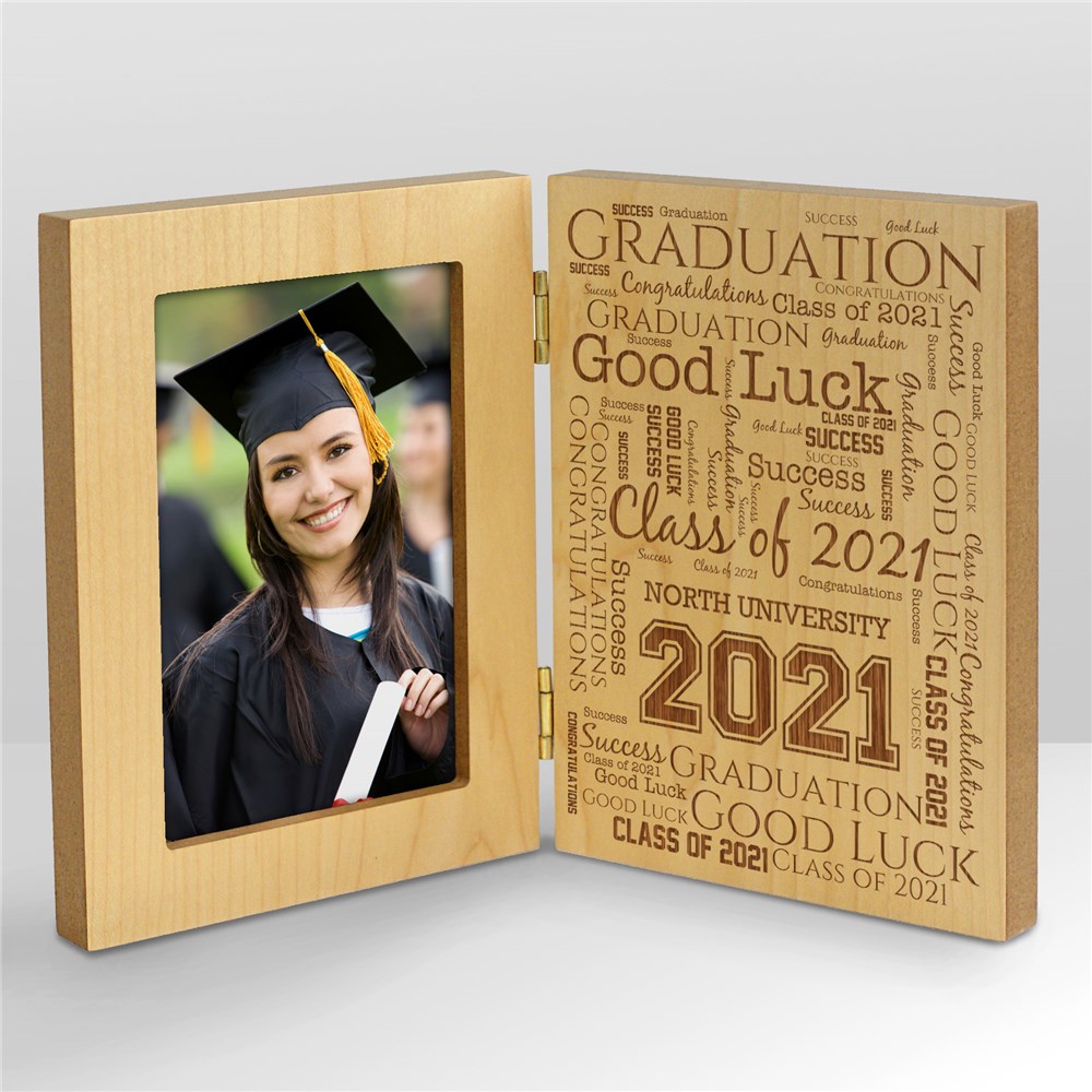 Graduation Word-Art Hinged Wood Frame | GiftsForYouNow