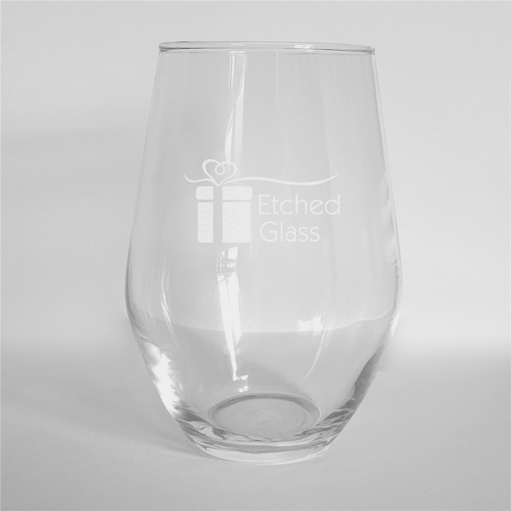 Personalized 19 oz. Contemporary Stemless Wine Glasses (Set of 4)