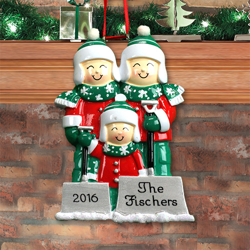 Personalized Snow Shovel Family Ornament 