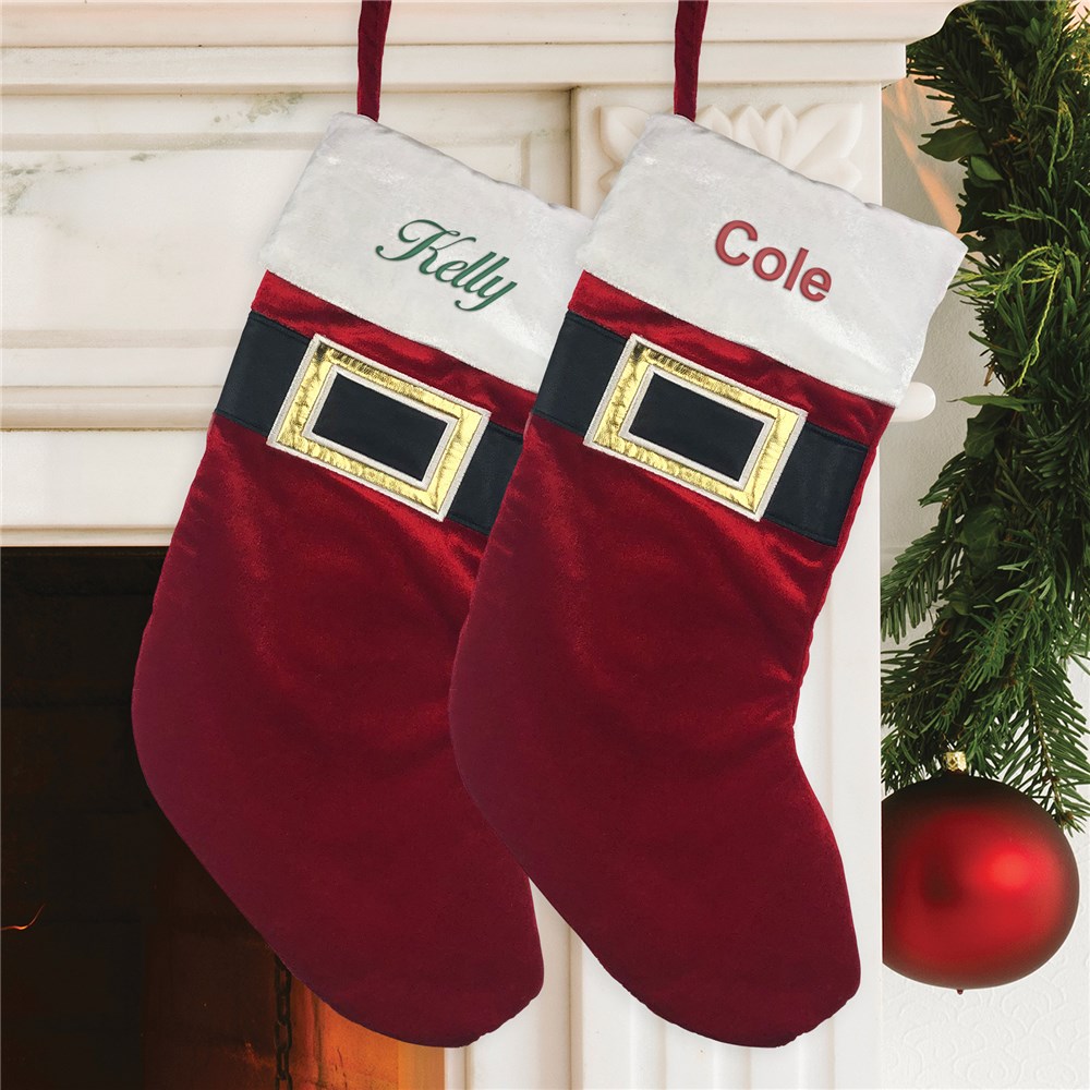 Personalized Santa Suit Christmas Stocking | GiftsForYouNow