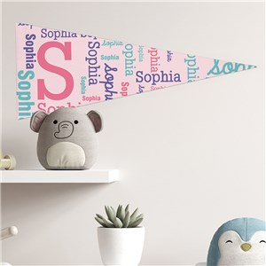 Personalized Girls Word Art Pennant U10790183