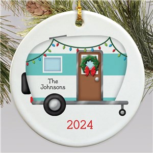 Personalized Happy Camper Ceramic Ornament | Personalized Ornaments