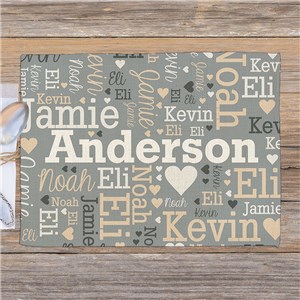 Personalized Family Word Art Linen Placemat U11995179