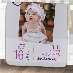 Personalized Photo Birthday Baby Sherpa Blanket | Photo Baby Blanket