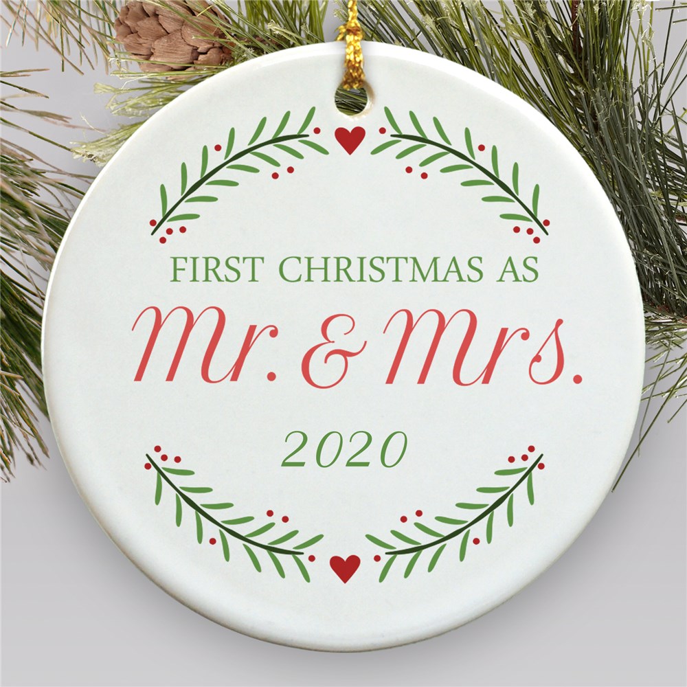 Customized First Christmas As Mr And Mrs Holiday Ornament GiftsForYouNow