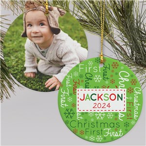 Baby's First Christmas Word Art Ornament | Newborn Word Cloud Ornament