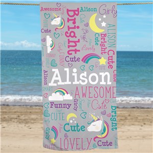embroidered kids beach towels