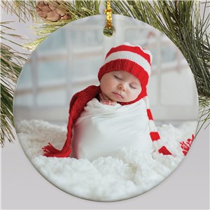 Personalized Circle Photo Christmas Ornament | Picture Ornaments