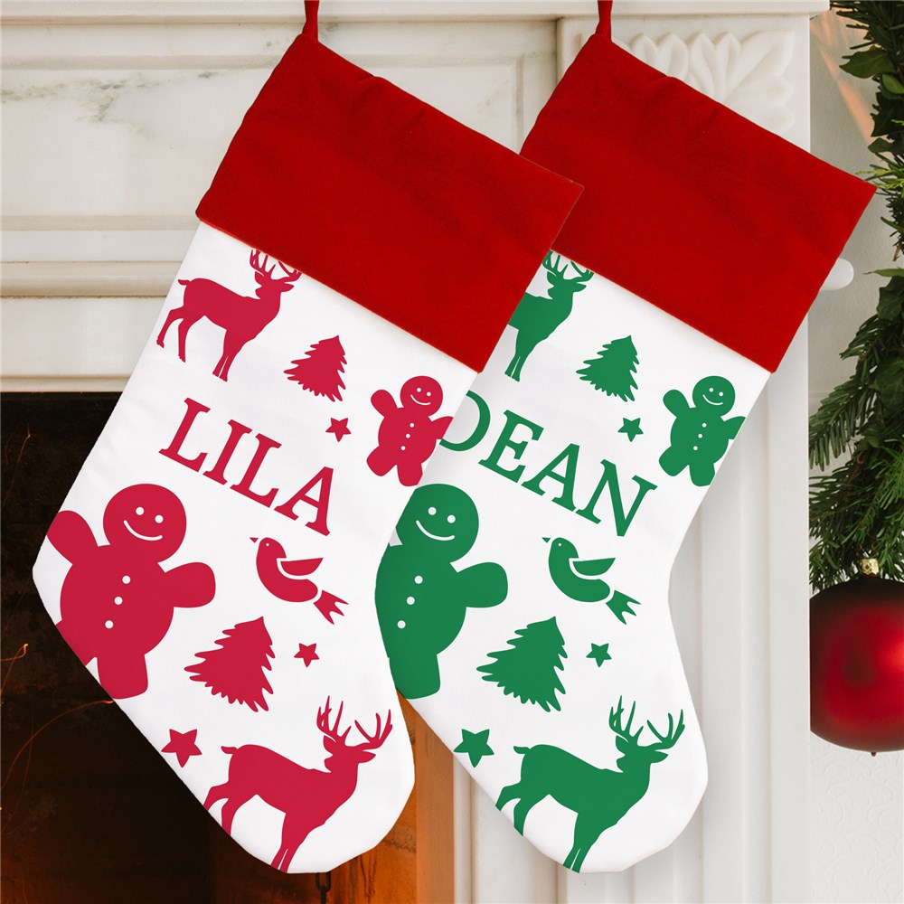 Personalized Festive Christmas Shapes Stocking GiftsForYouNow