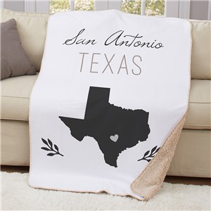 Personalized City And State Symbol 50x60 Sherpa Blanket