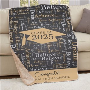 Personalized Graduation Word-Art Blanket