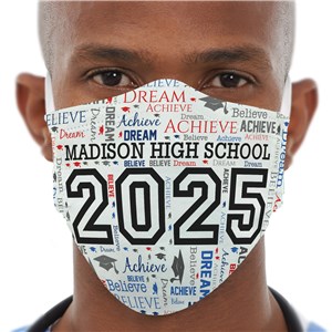 Personalized Graduation Word Art Face Mask