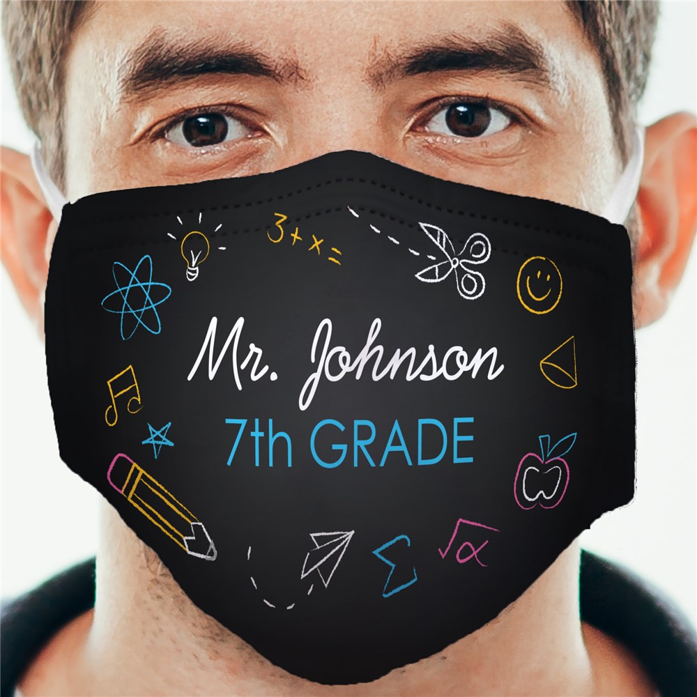 Personalized Teacher s Blackboard Face Mask GiftsForYouNow