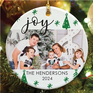 Christmas Joy Ornament with Family Picture