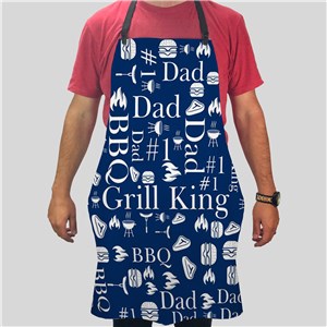 Personalized Dad Grilling Word Art Apron U19578130