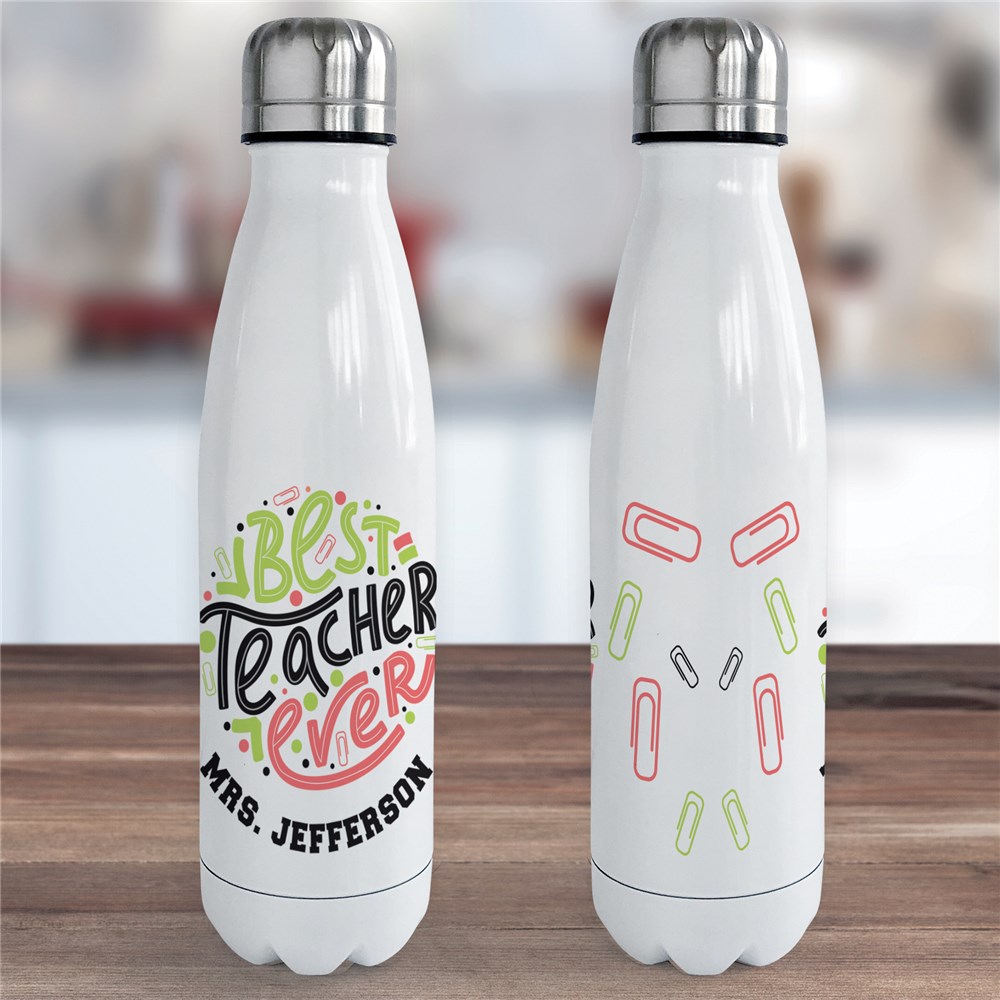 Personalized Best Teacher Ever Insulated Bottle | GiftsForYouNow