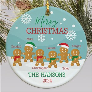 Custom Gingerbread Family Christmas Ornament