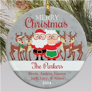 Personalized Family Santa Ornament