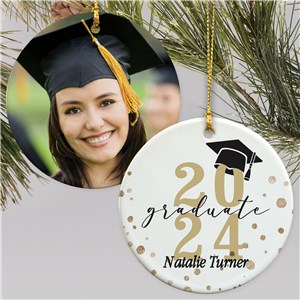 Personalized Graduate Photo Double Sided Ornament