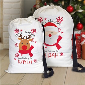 Personalized Christmas Character Icon Gift Sack U21586178X